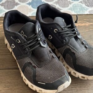 On Running Men's Black and White Athletic Shoes